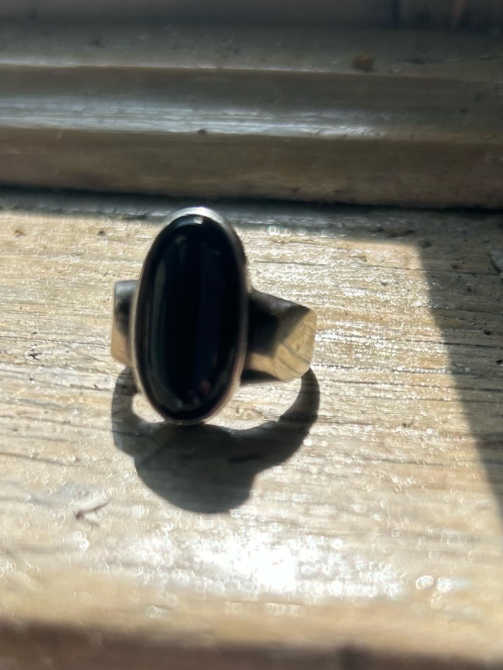 925 Sterling Silver Black Onyx Oval Statement Ring - Picture 2 of 6